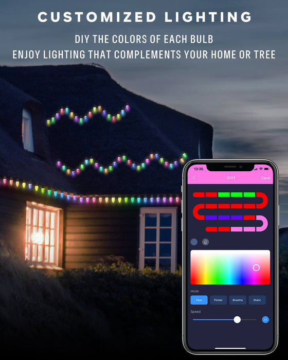 Dynamic C9 Christmas Strawberry String Lights