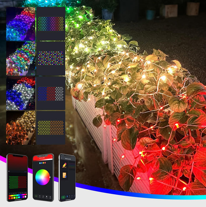 Dynamic Christmas Net Lights Outdoor RGB 4ft x 6ft